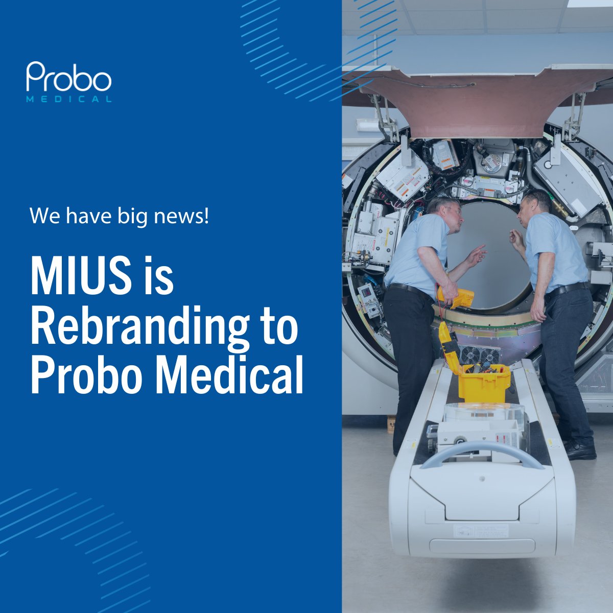 ProboVet's tweet photo. Have you heard the news?!
MIUS has rebranded to Probo Medical.
Take a look at our new website https://t.co/KewxCo7GGw to find out how #ProboMedical can help with your #veterinary #imagingequipment needs.
#medicalimaging #medicaldevices #medicalequipment #diagnosticimaging https://t.co/mHPdccbMhu