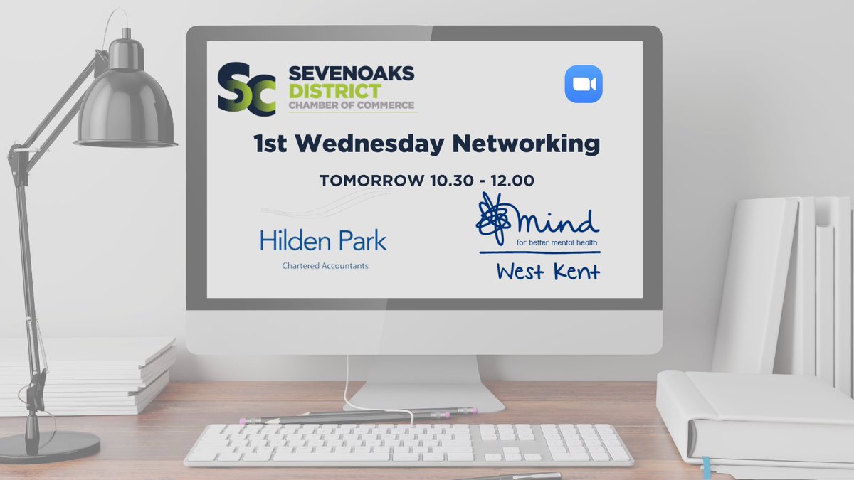 December 1st Wednesday #networking using #zoomrooms with
<a href="/HildenPark/">Hilden Park</a> and <a href="/WestKentMind/">West Kent Mind</a> book before 4pm today
bit.ly/3HPONwg
#sevenoaks #swanley #westerham #accountants #charity