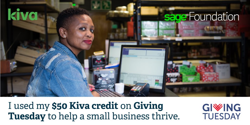 On #GivingTuesday2021, happy to support #knockingdownbarriers for  #smallbusiness around the world by using my Kiva credit from <a href="/sagegroupplc/">Sage</a> <a href="/sagefoundation/">Sage Foundation</a>. What a great way to support our social mission!