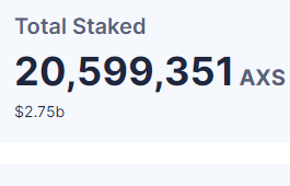 Sherdogg1987's tweet photo. ~32% of $AXS in circulation is staked!😃 https://t.co/ReUJnbTyDI
