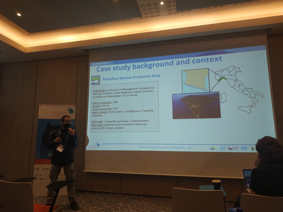 Amp_Portofino's tweet photo. Oggi al #MedPanForum per presentare il nostro lavoro nell'ambito dell'azione pilota sulla piccola pesca: la collaborazione con i pescatori locali ed i benefici economici dell'AMP! @NetworksMpa @MedPAN https://t.co/lCQZjsxmLW