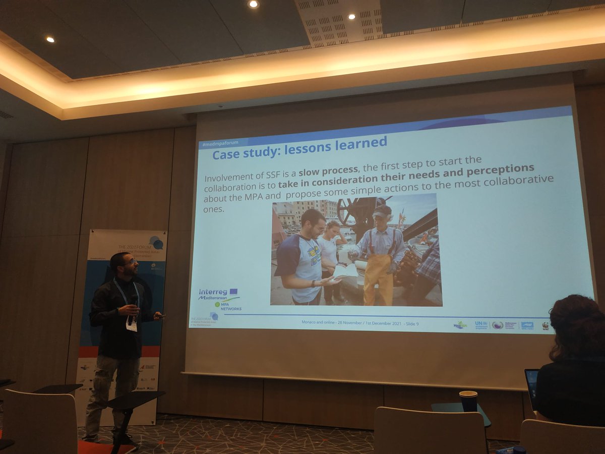 Amp_Portofino's tweet photo. Oggi al #MedPanForum per presentare il nostro lavoro nell'ambito dell'azione pilota sulla piccola pesca: la collaborazione con i pescatori locali ed i benefici economici dell'AMP! @NetworksMpa @MedPAN https://t.co/lCQZjsxmLW