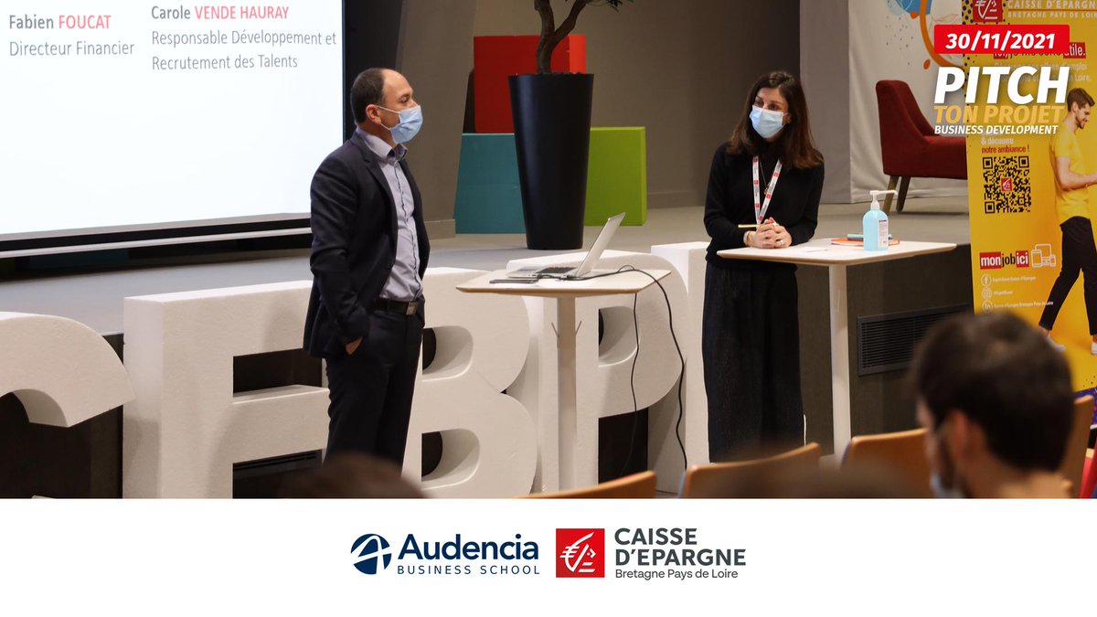 CaissEpargneBPL's tweet photo. Retour en images sur la matinée #PitchTonProjet avec les étudiants @audencia ! Découverte de belles réalisations des #étudiants pour notre jury @CaissEpargneBPL👌👏

#VousÊtreUtile #Etudiants https://t.co/UxADRt6EHM