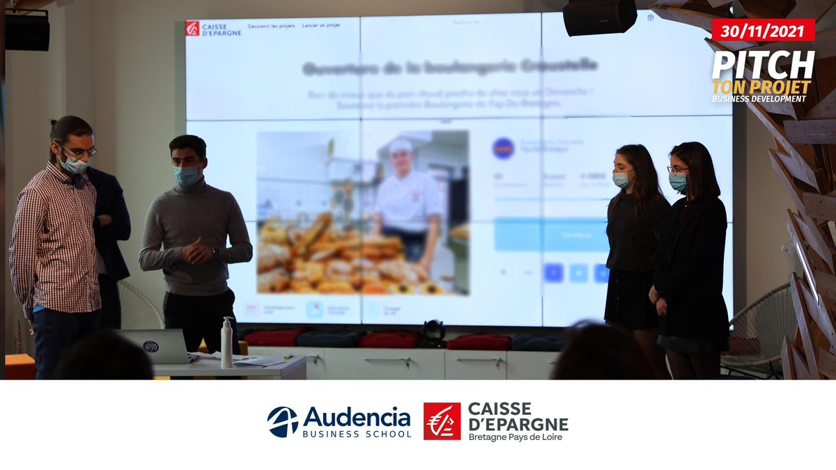 CaissEpargneBPL's tweet photo. Retour en images sur la matinée #PitchTonProjet avec les étudiants @audencia ! Découverte de belles réalisations des #étudiants pour notre jury @CaissEpargneBPL👌👏

#VousÊtreUtile #Etudiants https://t.co/UxADRt6EHM