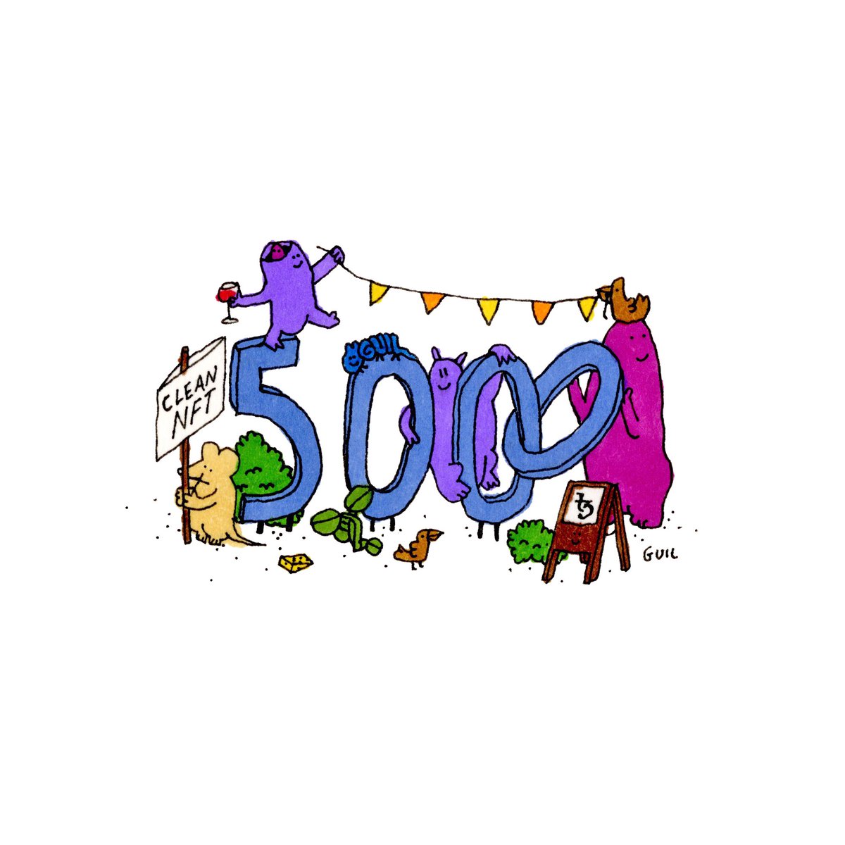 🚀 5k in 4 months! 😊 Amazing to have become part of this growing community. Particularly if you are Creating/Collecting #CleanNFT  on #tezos  - Where else can you see your marketplace / tools evolve every week, thanks to the global effort of selfless members 🙏 exciting times!