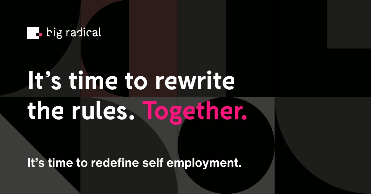 Let's create a different way, a better way, a fairer way...

...to go further, faster, together 🤝 🙌  

It's time to think Big Radical --≥ etchuk.co/3pd0Qv1

#selfemployed #freelance #freelancerlife #contractor #contractorlife