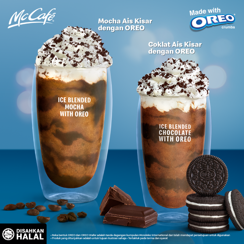 McDMalaysia's tweet photo. Sekali pandang mesti berminat, bila dah rasa confirm terpikat. Relaks dulu, jom layan pilihan Ais Kisar McCafé dengan Oreo. Cubalah hari ini. 😋 😎