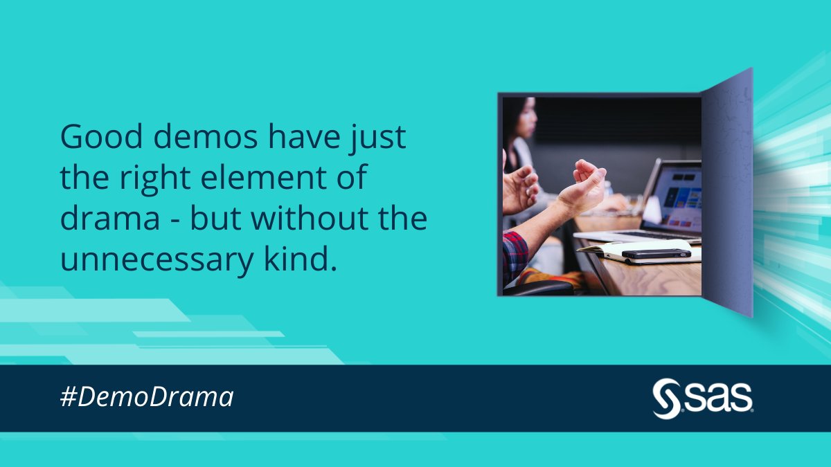 #demodrama #demo #analytics Did you have a demo drama lately? Just a few month ago I had a real big one and I thought to myself “What have I learned over my 22 years of demonstrating software?” Tips to Avoid Demo Drama:
communities.sas.com/t5/SAS-Communi…