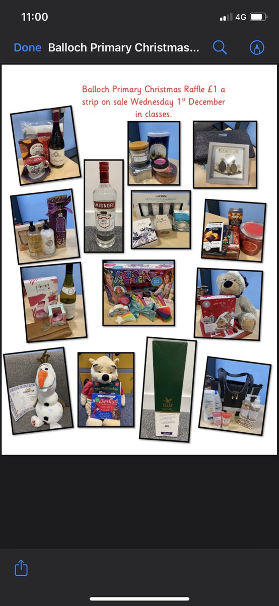 PrimaryBalloch's tweet photo. Christmas Raffle tickets on sale from tomorrow (1st Dec) until Friday 17th. All money raised will go towards school funds. £1 a strip. #bebrilliantatballoch https://t.co/P1bopS4xMh