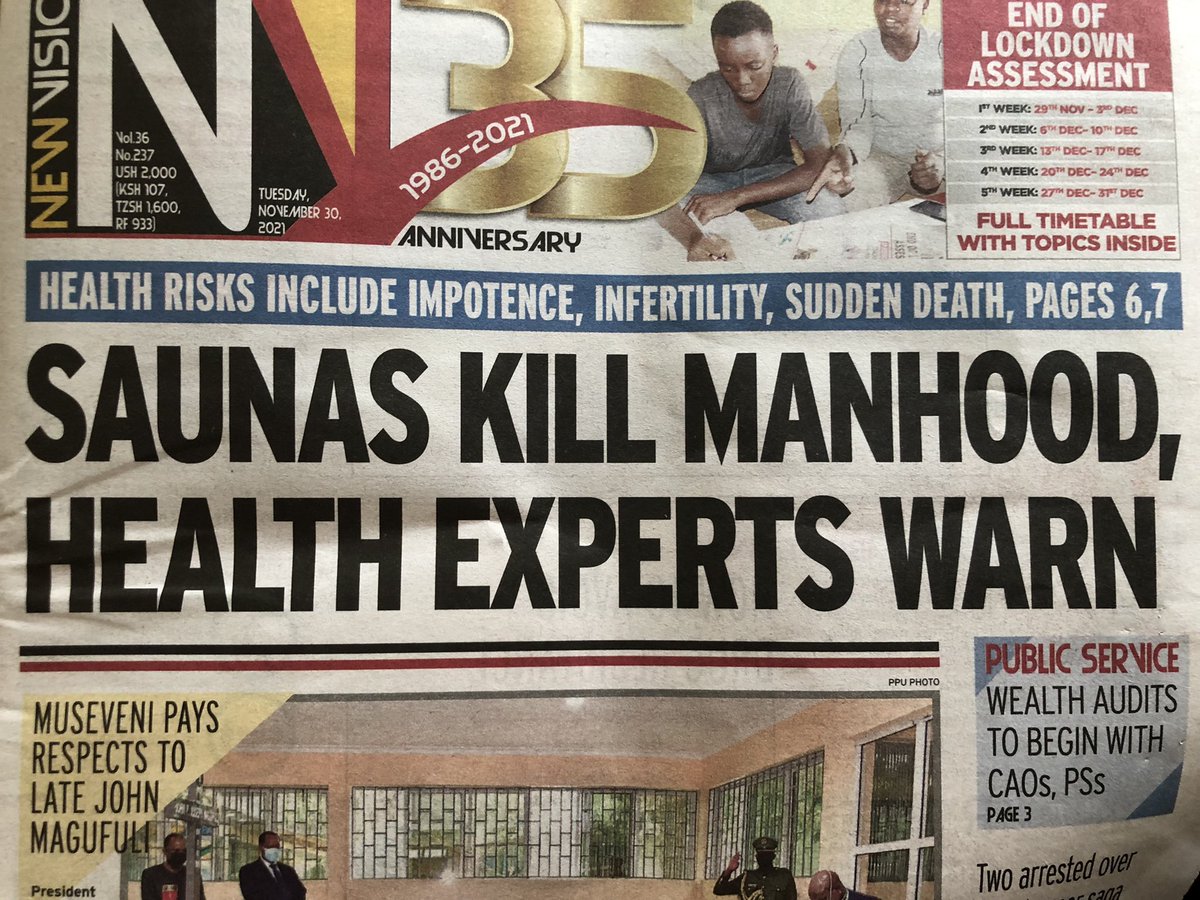 AnnaTheFinn's tweet photo. But what kind of rubbish is this @newvisionwire on saunas? Over 5 million Finns (with about 2 million saunas) would strongly beg to differ. There is *proper* scientific evidence of the health benefits of the #sauna, as long as you don’t overdo it. Eg. https://t.co/WzNeWDxTnS https://t.co/6ANOCl5iD4