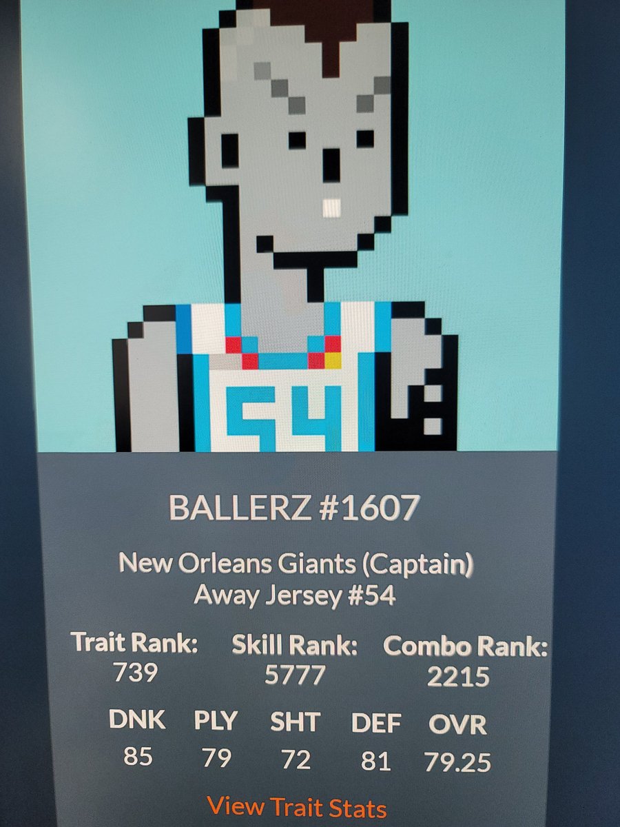 JBurns503's tweet photo. Love my @BALLERZ_NFT !!! This Tyler Herro lookin dude is a captain too! Gotta be the leader of the squad! #BallerzNation #Ballerz #NFTs #flow #dappergang #NBATopShot #NBA75 #NBA #NewOrleans #giants https://t.co/pkQ8dXQWa6