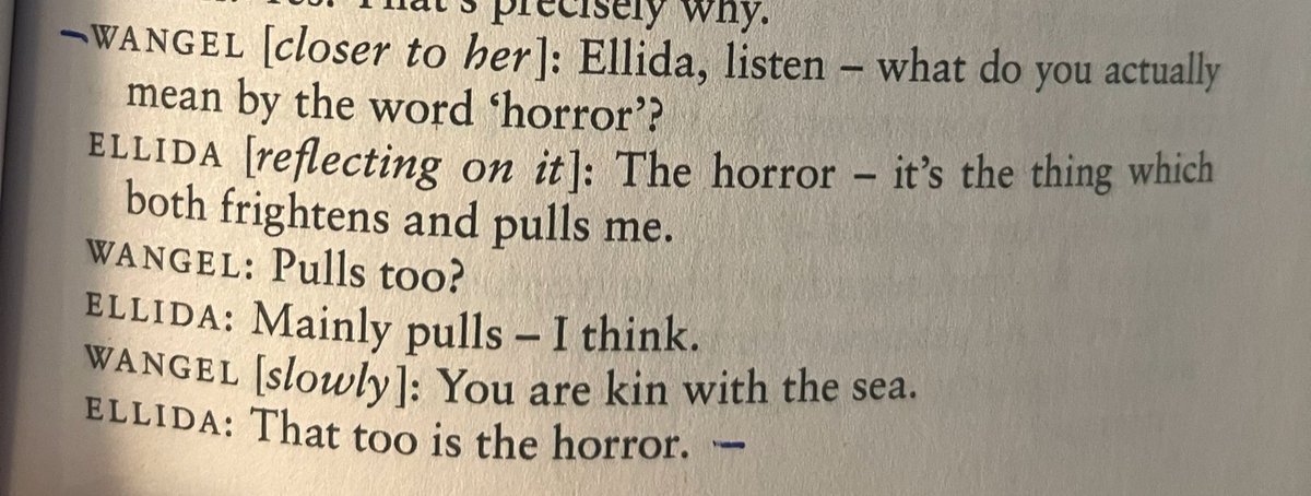 architecht0nics's tweet photo. "The horror" wasn't originally conceived by Kurtz to characterize the napalm nightmares of the modern technocapitalist jungle war but by Ibsen's Lady from the Sea to describe True Love Ways as they shatter centuries of social convention under the Oedipal family's rule #cuteacc ❤️‍🔥 https://t.co/5t9a74NFqq