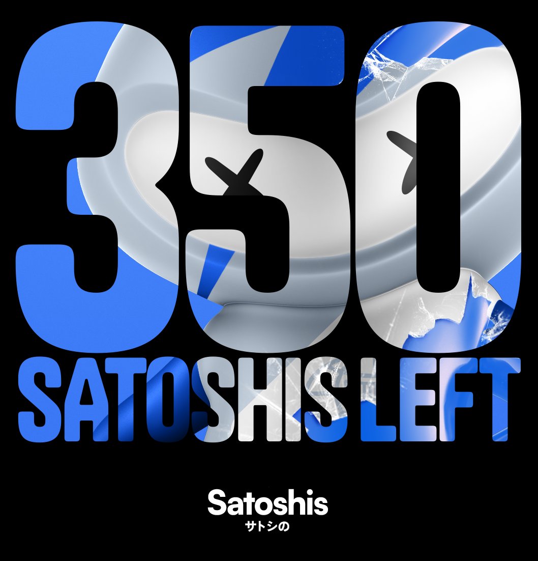 WeAreSatoshis's tweet photo. The public sale is on, and there are only 350 Satoshis left 🎉Don't miss your chance to become a proud member of Satoshis Fam 😁
#nfts #nft #nftart #nftartist #nftcollector #cryptoart #digitalart https://t.co/XIBut6vMRI