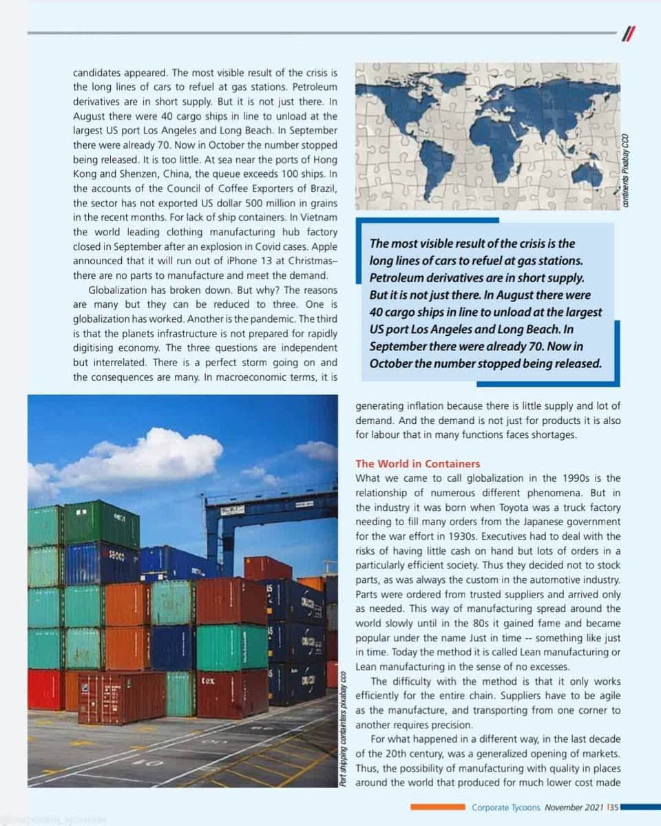 magcorptycoons's tweet photo. The Breaking of #Globalization Countless countries have already understood that the next decade is one that will require heavy investments in infrastructure. 
#GuestColumn by O.P. Singh, MD, Huvepharma SEA (Pune) Pvt. Ltd. The writer is also an expert on food security #CTNov2021 https://t.co/v5OA4ZaL97