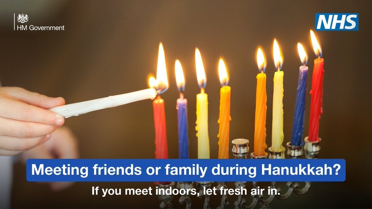 Meeting friends or family during Hanukkah?

Enjoy yourselves whilst staying safe. If you meet indoors, let fresh air in.

#Hanukkah 🎊