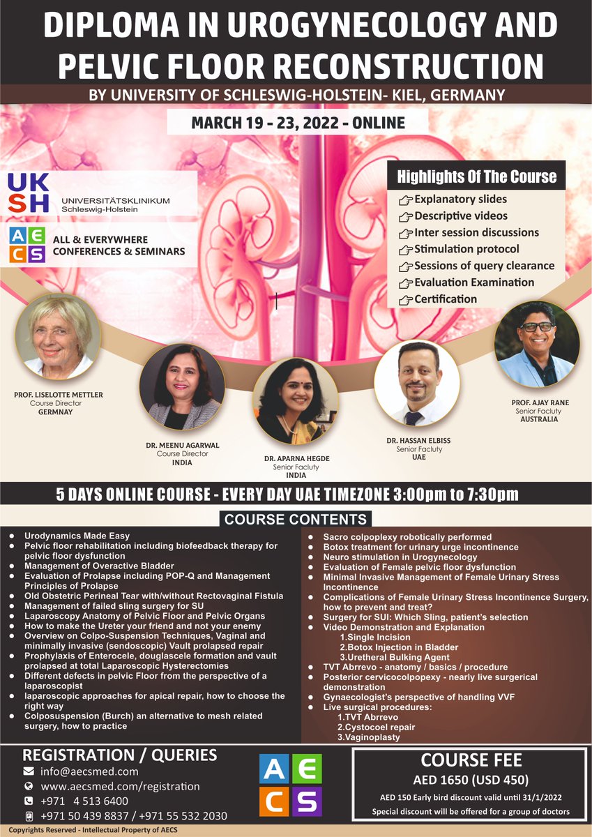 Diploma in Urogynecology and Pelvic Floor Reconstruction More Details :  https://t.co/rxSDIJdJ5F #urogyn #obstetricsandgynecology #diplomacourse  #gynecology #gynecologist #Urogynecology