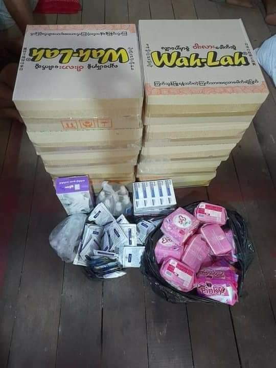 Shwepyithar, Kyimyindaing, North Dagon &amp; Pathein townships students' unions (ABFSU) donated clothes, medicines, food &amp; other supplies to refugees on November 30.

FREEDOM FROM FEAR
#Nov30Coup
#WhatsHappeningInMyanmar