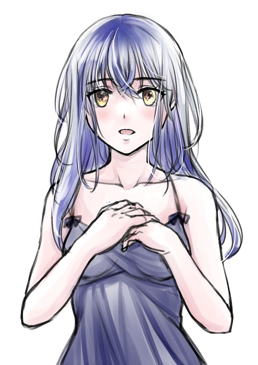 リムル 「#イラスト #落書き 最近落書きしてなかったからさらっとスリップドレスのひと。つ」|餅田いずみ⭐️ご依頼受付中のイラスト