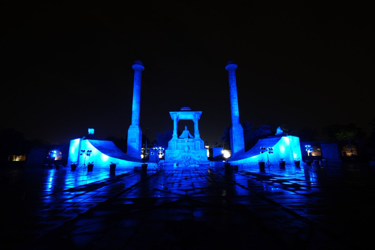 KalyanKothari's tweet photo. on world childrens day on november 19 20,2021 the iconic samarak Amar Jawan Jyoti circle in jaipur was illuminated go blue campaign to support child rights in the world. https://t.co/gbfBtu5VQe