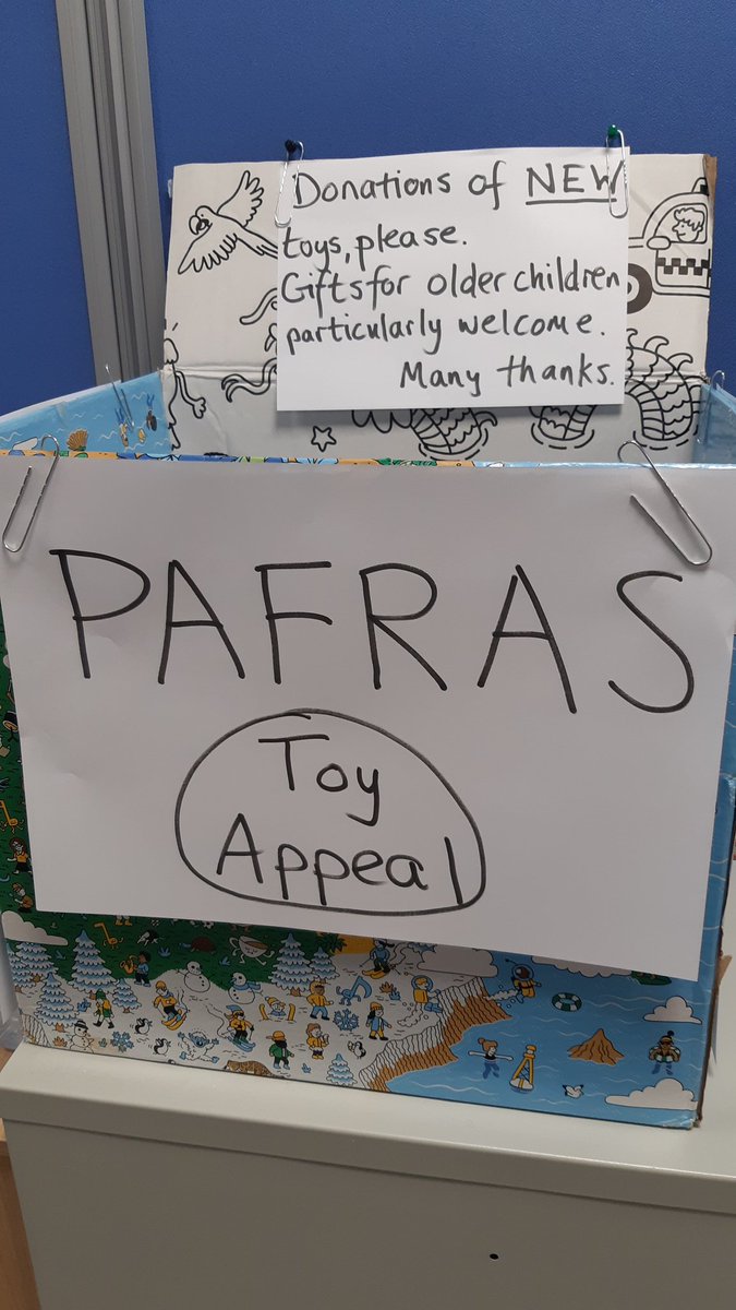 Collection point in NHS offices, 2nd floor, Reginald Centre.  Please donate new toys and we will ensure local refugee families receive them via <a href="/PAFRAS_Leeds/">PAFRAS</a> <a href="/ReginaldCentre/">The Reginald Centre</a> <a href="/LCHNHSTrust/">LCH NHS Trust</a>