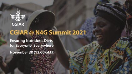 Join us today at #Nutrition4Growth to learn more about building #foodsystems that promote safe, sustainable & #healthydiets that support people & planetary health.
 
🗓️ Nov 30 (12:00 GMT;3pm EAT)
 
👉🏽 bit.ly/Event-N4G

#CGIAR4Nutrition #OneCGIAR @NutritionWin