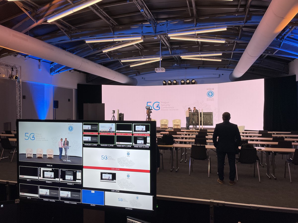 NUKIB_CZ's tweet photo. Již za půl hodiny začíná třetí ročník konference Prague 5G Security Conference. Úvodní část můžete sledovat online na webových stránkách - https://t.co/HeuJ9EFEEl. https://t.co/55L6pXK441