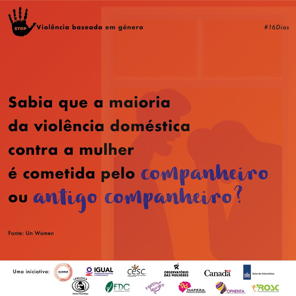 WVL_ALIADAS's tweet photo. Maridos, ex-maridos, namorados ou ex-namorados constituem a maioria dos perpetradores de violência contra as mulheres. 
#16Dias #16Days #STOPViolencia #OrangeTheWorld #30YearsOfActivism 
Fonte: Un Women https://t.co/MO1friZFC0
