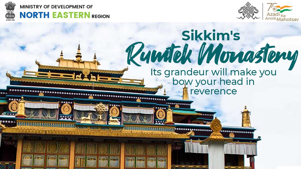 MDoNER_India's tweet photo. #RumtekMonastery's majestic allure will leave you spell bound.
Immerse yourself in the air of spirituality
Location: 📍24 km from Gangtok
📍You can reach the Monastery by public transport
#incredibleindia #explorenortheastindia
#pradisevalley https://t.co/4dU66hp7FZ