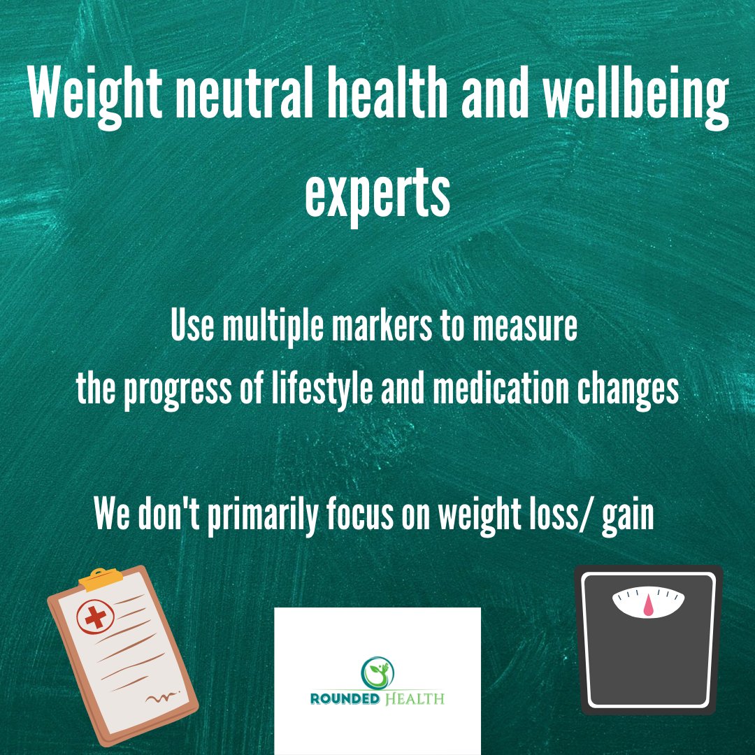 RoundedH's tweet image. Weight neutral coaches and health care professionals do exist!!! 

We aren't ignoring the evidence of a certain % of body fat, but we don't focus on it as a sole driver of health changes. 
Instead using other makers like rest, relaxation, sleep, hydration, fitness, and many more.