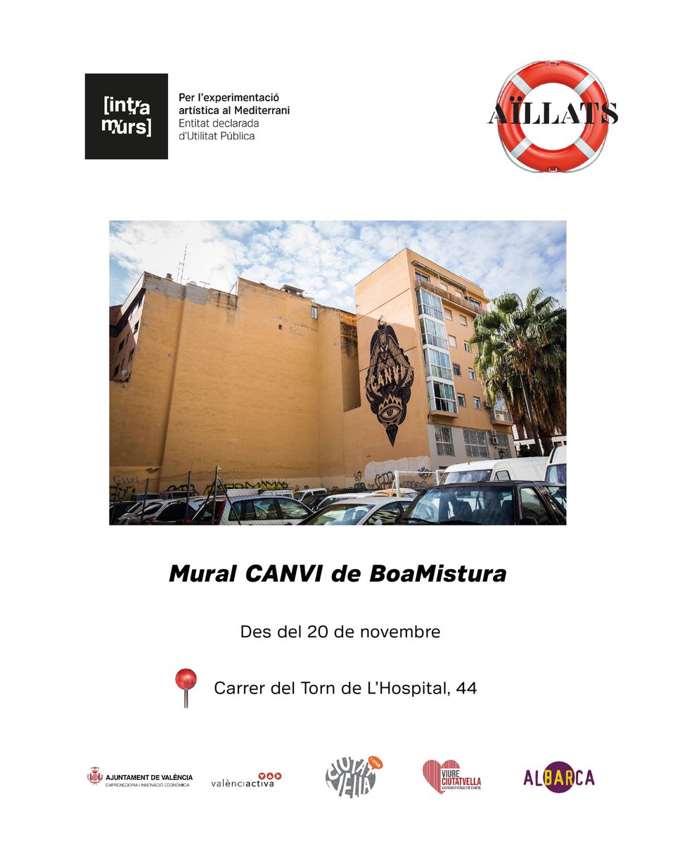 💡Aquesta setmana pots visitar les intervencions urbanes a gran escala a Ciutat Vella. 🗓 Consulta on i quan a la programació:

#Aïllats #Intramurs #FesCultura #CulturaSegura #CulturaAccessible <a href="/valenciactiva_/">València Activa</a>