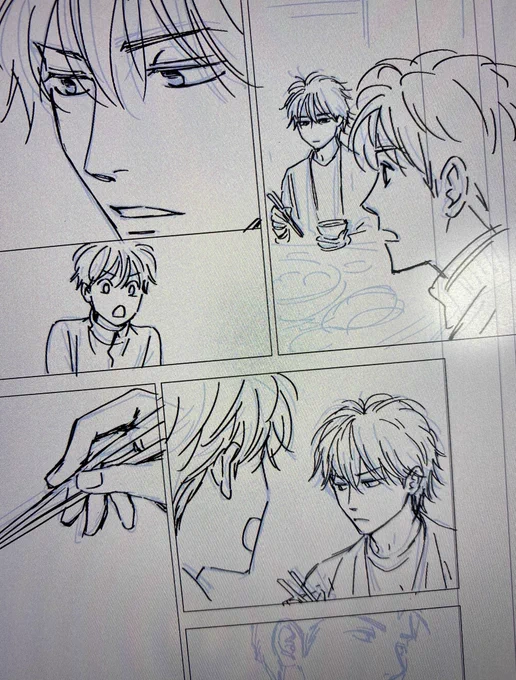 この記憶から消えてた6枚があまりにもマンガとしてダメすぎるとタキエさんがネーム切り直してしまい10枚のマンガになってしまった…ので描き直してます。
一巻の途中くらいのネタで、菖太がガラケー使ってる… 