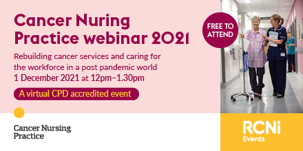 NurseStandard's tweet photo. The Cancer Nursing Practice Webinar takes place tomorrow from 12-1:30pm. With a full line up of expert speakers, the conference will address key issues within cancer nursing today and the future, with the theme of #rebuildingcancer.

Book a free place - https://t.co/ypl1atIpEt https://t.co/tiBfNagtLJ