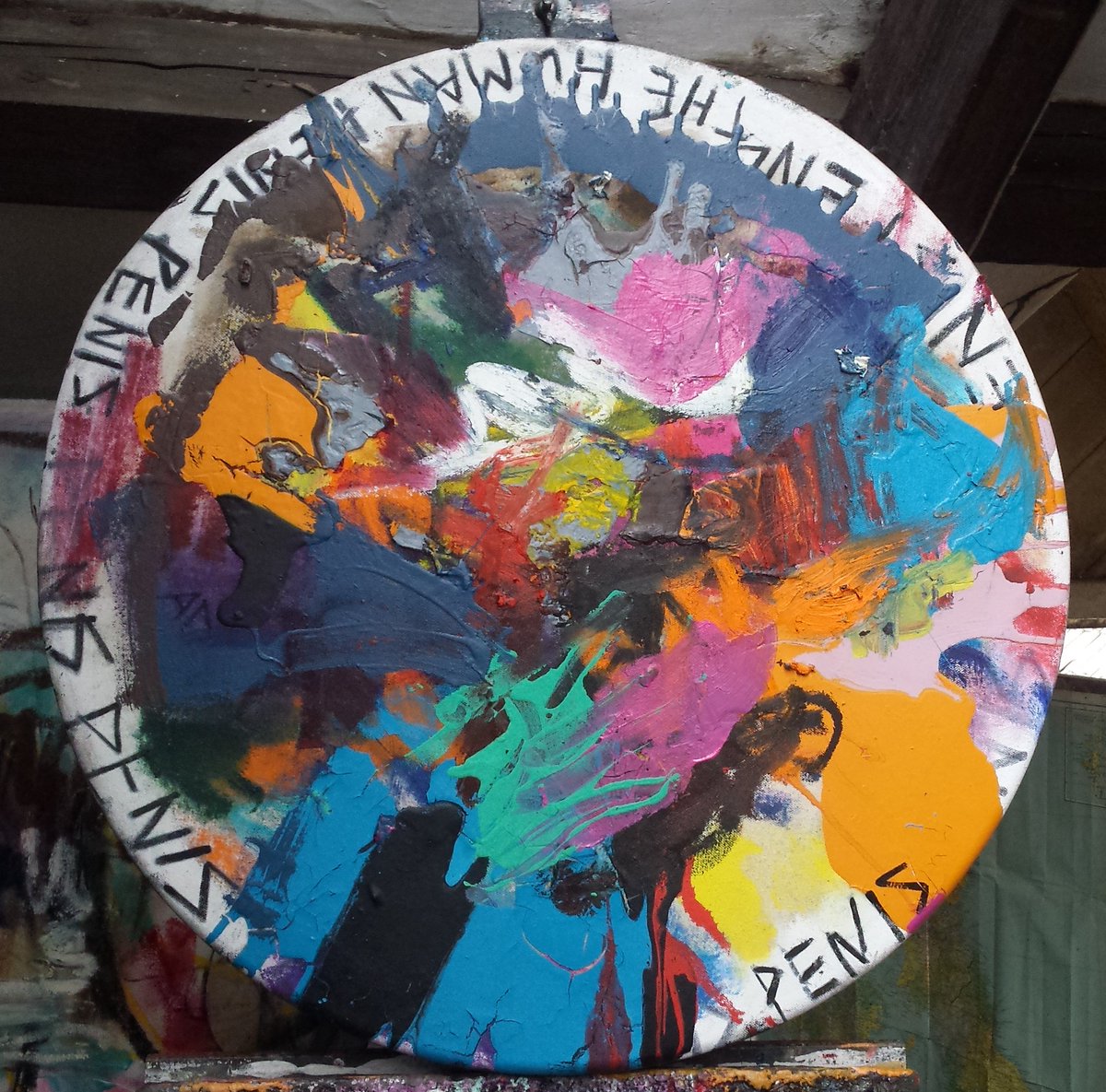 DedmanArt's tweet photo. Colourful language with Alan Dedman https://t.co/VbpHgoypJt #art #painting #censorship #swearing #foullanguage #expletives #colour #grey #circular #circularartworks #alandedman #artforsale https://t.co/YrcfmS64w4