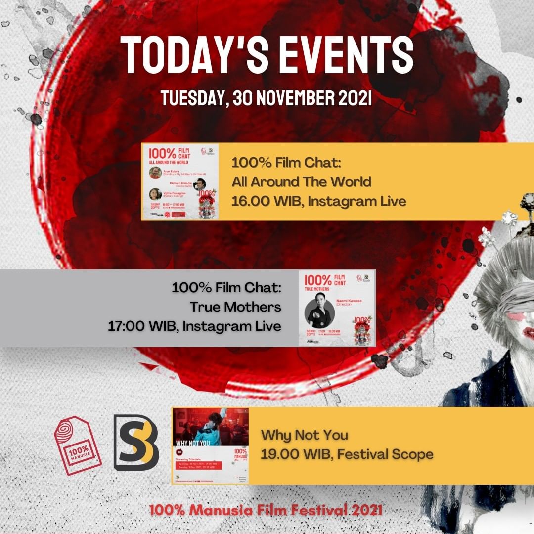 100prsenmanusia's tweet photo. #100PMFF2021 Today's events (Tuesday, 30 November 2021) !
Jangan sampai terlewat ya!
#100PersenManusia #FilmFestival #FilmScreening #Journey #HumanRights #InfoEvent #EventJakarta
6h https://t.co/t2Ot0oUPqL