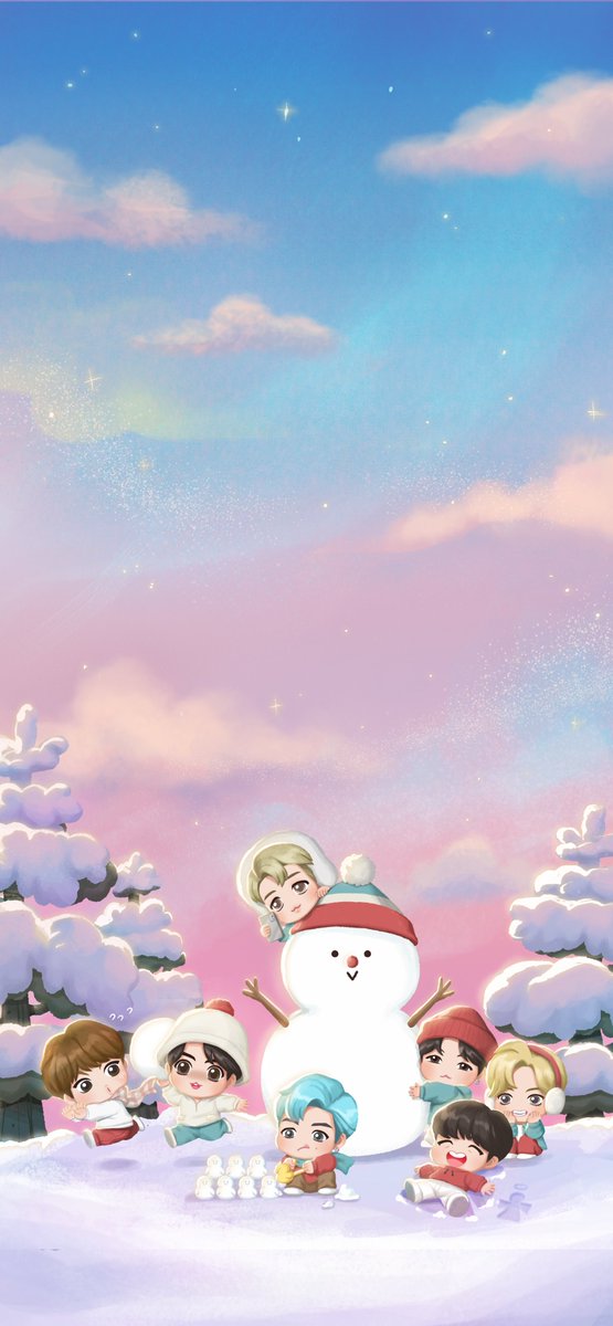 TinyTANofficial's tweet photo. [#Run_TinyTAN!] 

Winter is long! But snow melts fast!
Hurry up and come out and play with us!

#TinyTAN #Playing_with_Snow https://t.co/Lw5UdDJ1IS