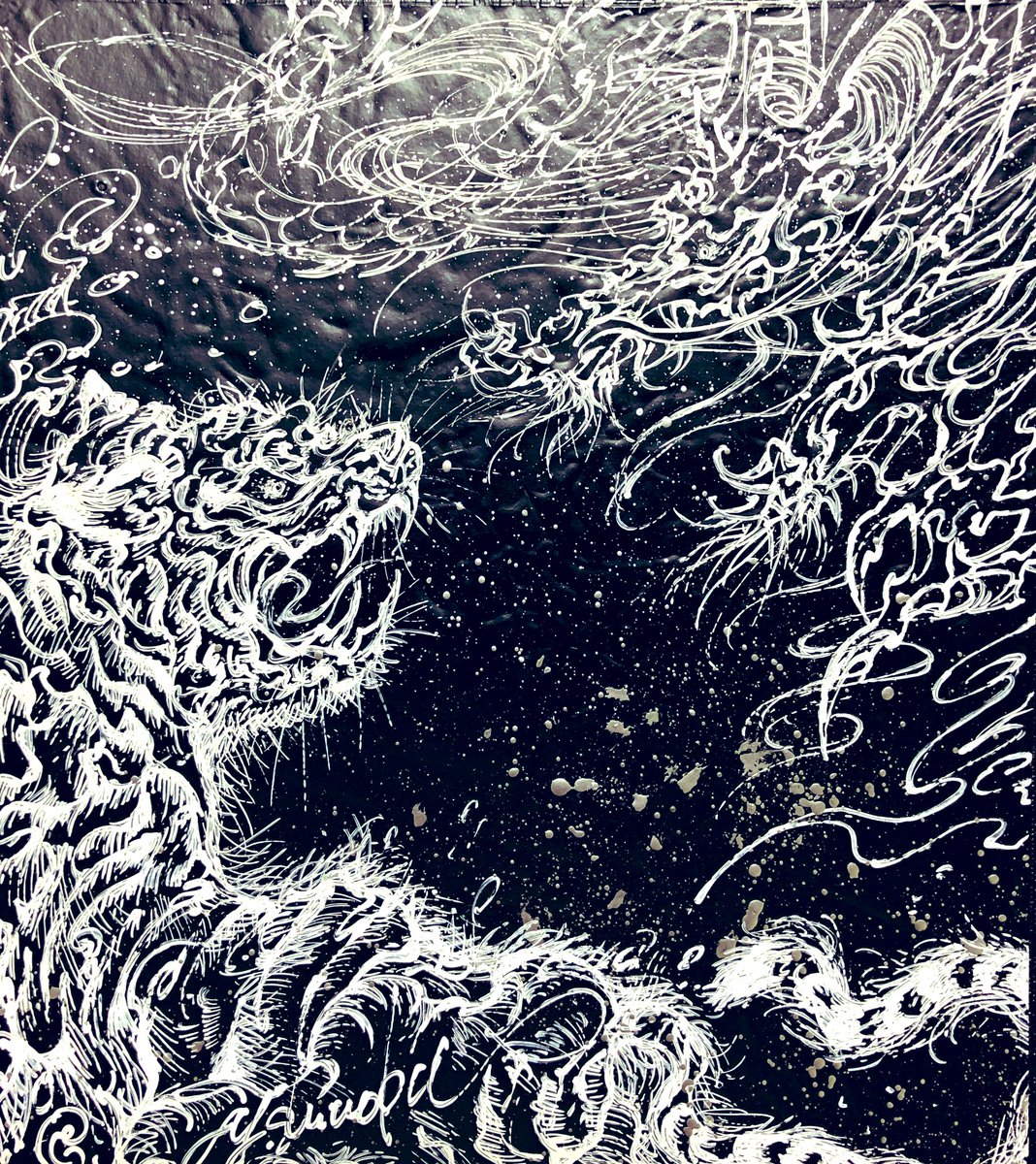shinobuyonamine's tweet photo. Shinobuyonamine Artwork
ぺんてる修正液で描きました‼️

干支展に向けて制作中です🐯✨

消すもので生み出して、
マイナスもプラスになりますように🌈✨

#虎　#龍　#修正液　#修正ペン　#ぺんてる　#画材　#文房具　#art　#一発描き　#絵  #絵描き #拡散希望RTお願い致します https://t.co/Y9O6xhJBj6
