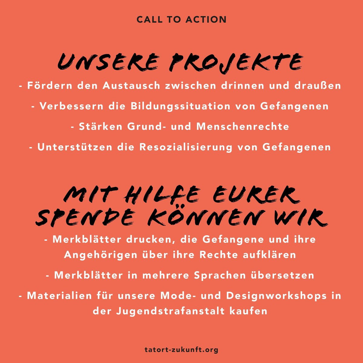 Tatort_Zukunft's tweet photo. Heute ist #GivingTuesday 
SPENDE jetzt und unterstütze unsere Projekte!
Für einen gerechten, humanen und effektiven Umgang mit Kriminalität.

Nähere Infos: https://t.co/BKQipNShex https://t.co/1ZxhZFcNYN
