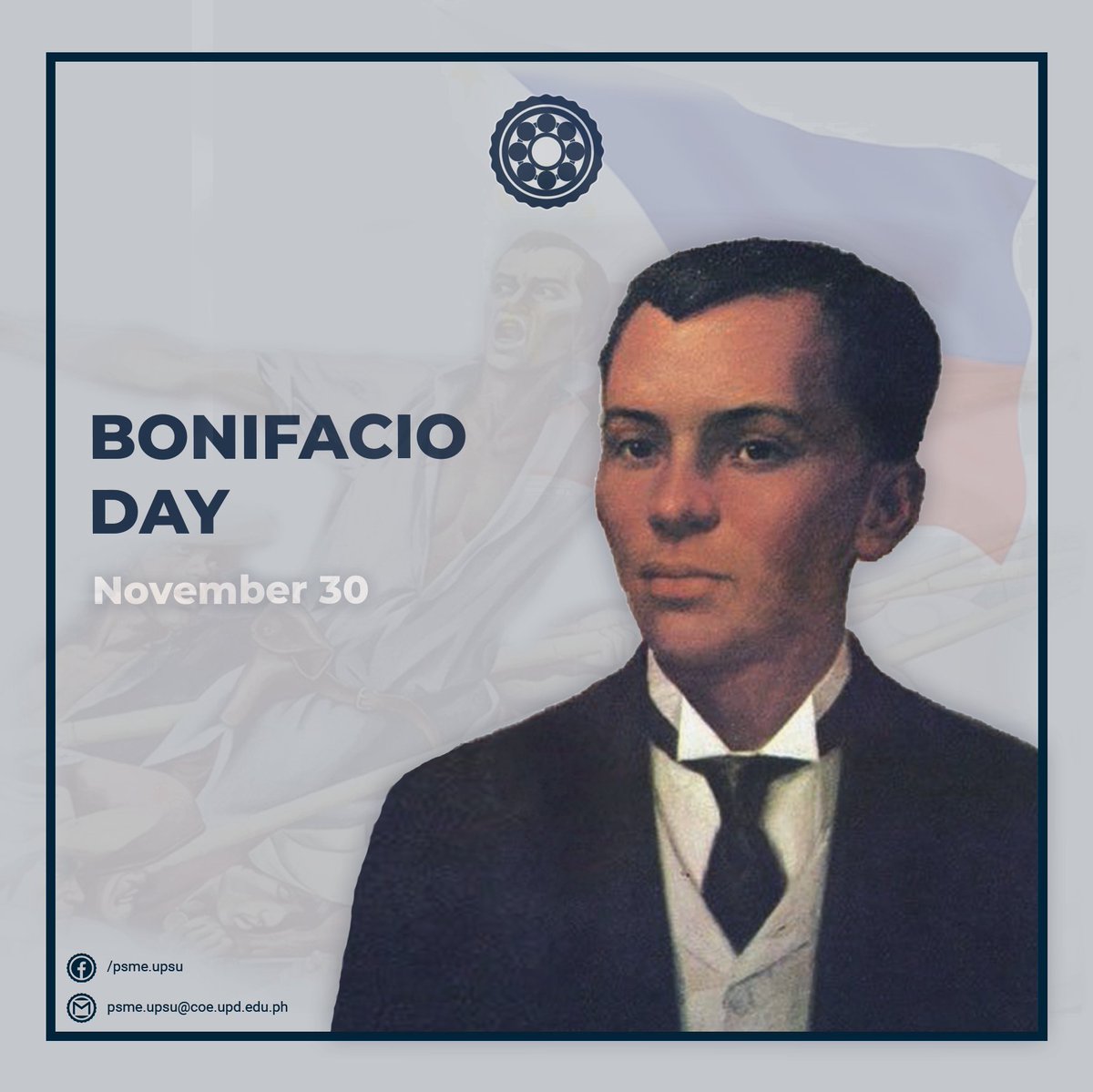 psmeupsu's tweet photo. Today, we cherish the relentless spirit of bravery and unfathomable devotion to country of Andres Bonifacio as he led the revolution against the Spaniards. May we live his valiance and nationalistic fervor in light of the trials our generation faces.
#BonifacioDay
#StopTheAttacks https://t.co/I43ZJAJ0Cm