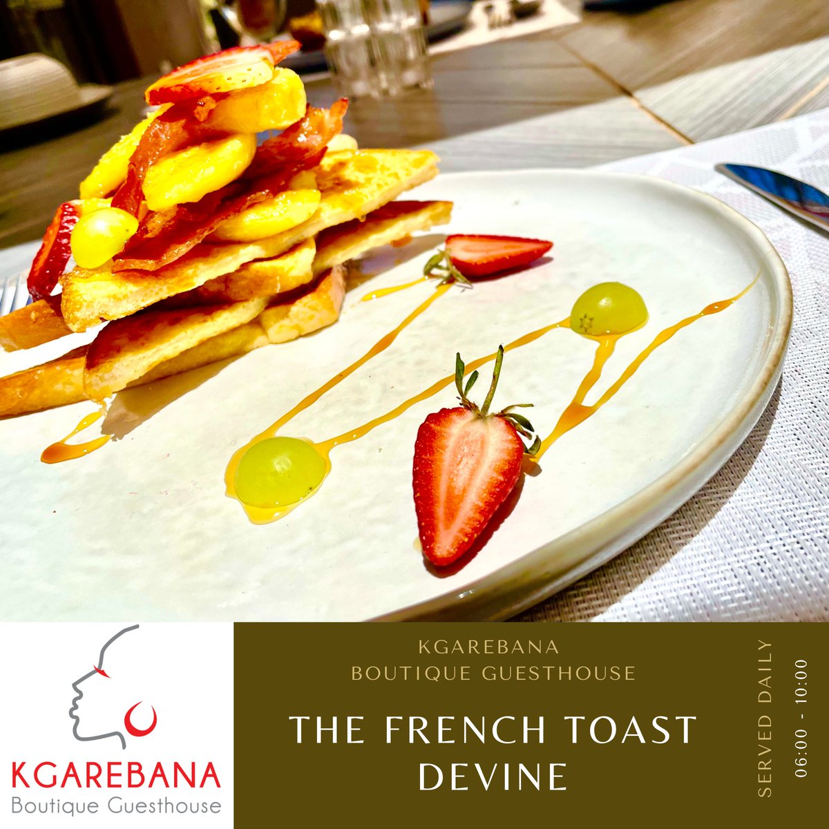 Kgarebana Boutique Guesthouse Exclusive Breakfast!

kgarebana.co.za / +27 83 693 0979

#TravelSA #travel #airbnb #TourismSA #ShotLeft #SBWL #WeDoTourism #MpumalangaTourism #PetrolPrice #MandatoryVaccination #UnlockSummer #DecemberMjoloTips  #ReaTsotellaMonday #HaveFaith