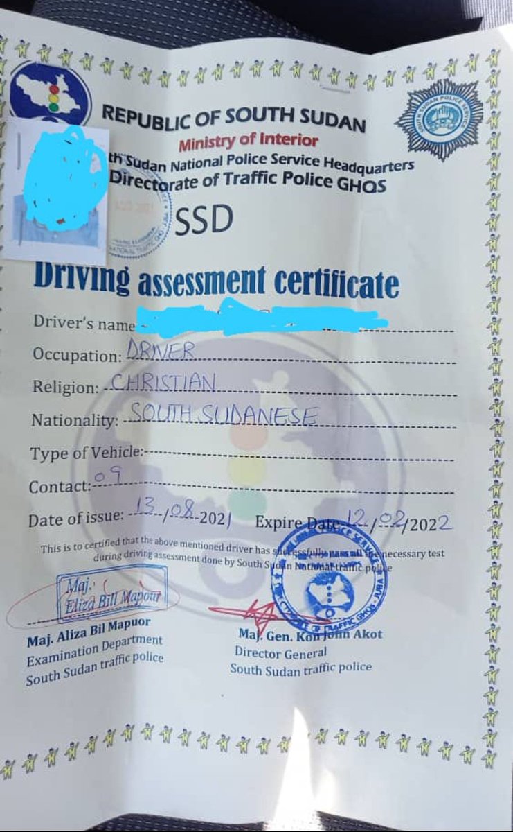 aboshch's tweet photo. Logically what's the justification by South Sudan Traffic Department for the renewal of #Driving Assessment Certificate every 6 months. @WaniMichael57 @EyeRadioJuba @TalkofJuba @jokmadut @maalmaker 

#SSOT https://t.co/kWTZR6uEwQ