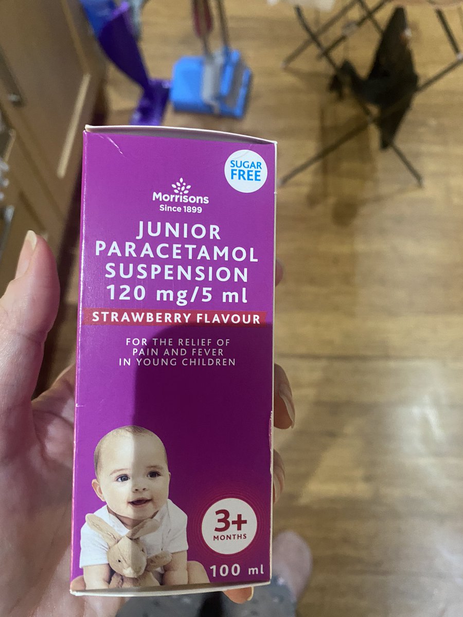 naomi_j_smith's tweet photo. @Morrisons dangerously misleading packaging. Labelled junior but is the infant dose and and babies picture. Could lead to under dosing in children which is highly dangerous!! https://t.co/9scdCbiWtJ