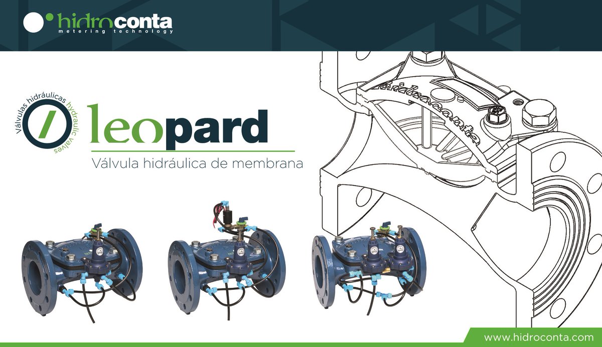 🟢¿Conoces #LEOPARD? #Leopard es la gama de #válvulas hidráulicas de membrana de <a href="/Hidroconta/">Alberto Contador</a>. 

Desarrollada para eliminar el golpe de ariete. Su diseño hidrodinámico disminuye la posible turbulencia interna y su cuerpo genera bajas pérdidas de carga.
hidroconta.com/productos/valv…