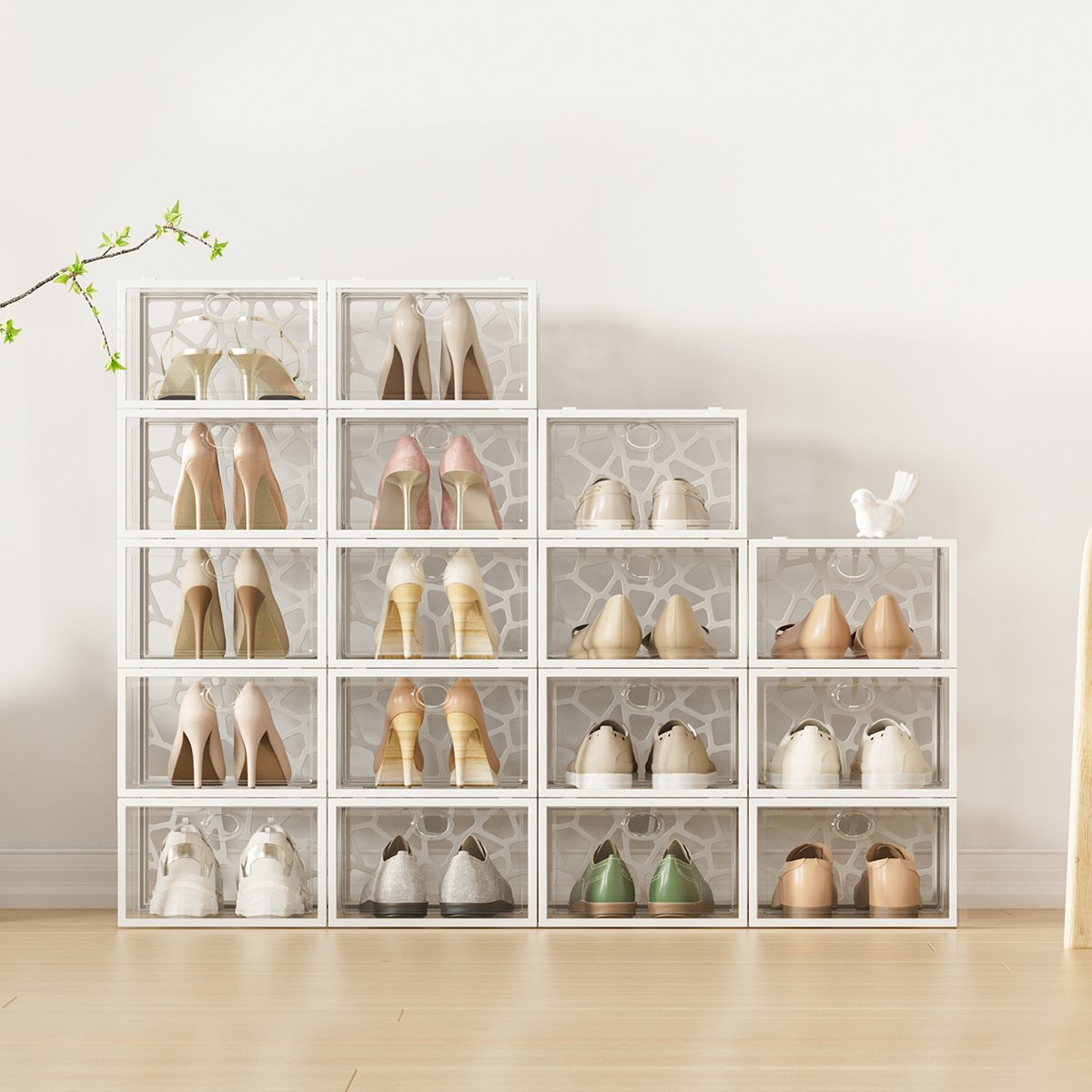 Pinkpum4's tweet photo. Pinkpum shoe container with a special back frame design can store shoes nicely. Not only can be stack incredibly study, but also back pattern can keep your shoes breath. 

🛒Hit the link in our bio! ☝🏻

#pinkpum #homestorage #storageideas #decorideas #storagesolutions #fashion https://t.co/p3y4Pmw1BF