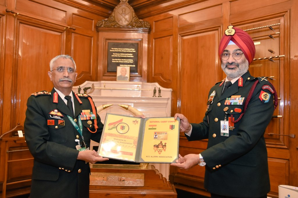 #DGNCCAlumni
The #NationalCadetCorps Alumni Association, Welcomes General MM Naravane #COAS as an Honorary Member. 
<a href="/drajaykumar_ias/">Ajay Kumar</a> 
<a href="/SpokespersonMoD/">Ministry of Defence, Government of India</a> 
<a href="/adgpi/">ADG PI - INDIAN ARMY</a>