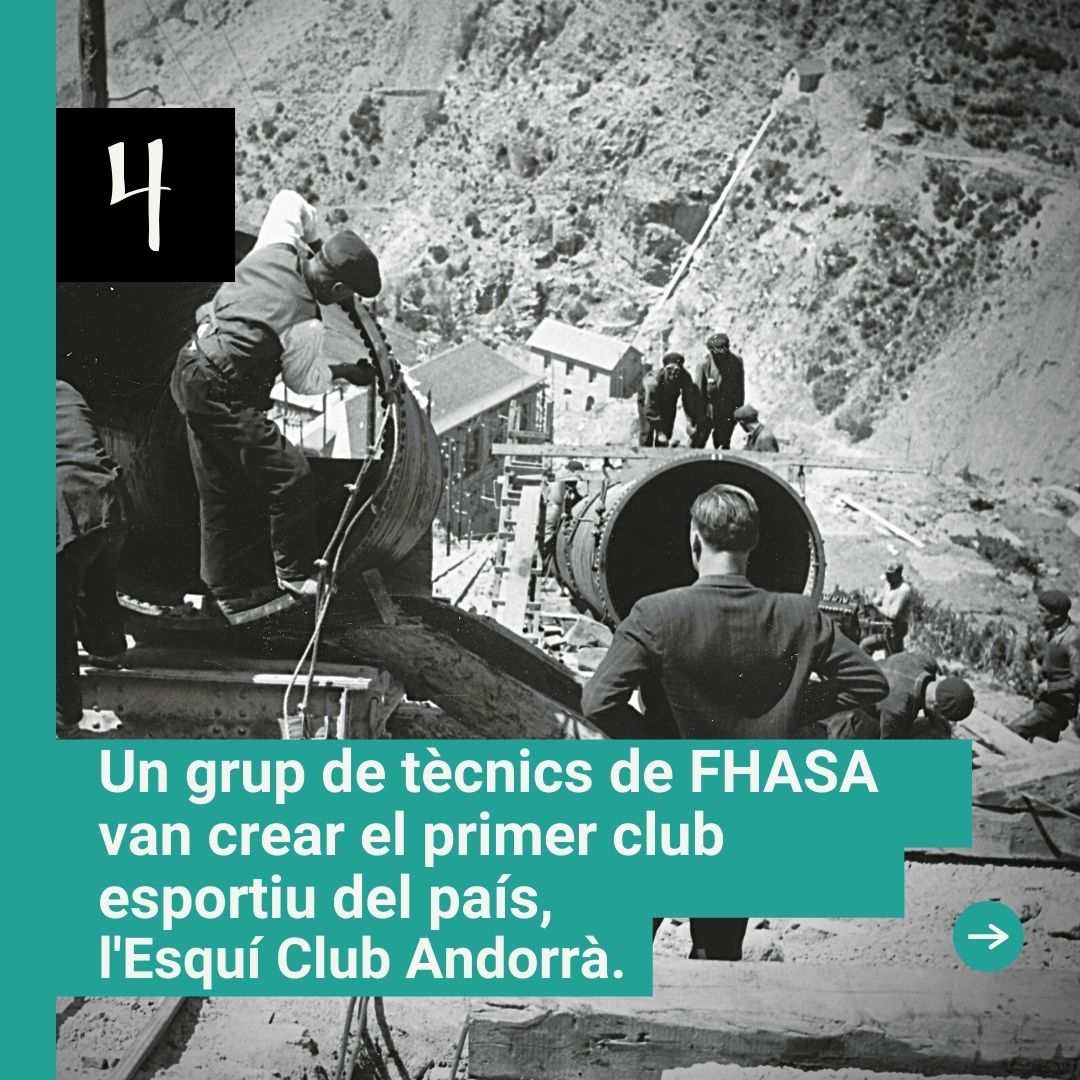 FEDA_Andorra's tweet photo. ✍️ El 1934, la central de FHASA ja donava llum a gairebé totes les cases del país. El 1935, el consum d'electricitat a #Andorra era de 200.000 kW/h.
✍️ Tècnics de #FHASA van crear el primer club esportiu del país, l'Esquí Club Andorrà que va esdevingué l'Esquí Club Envalira. https://t.co/oEn0I63XCZ