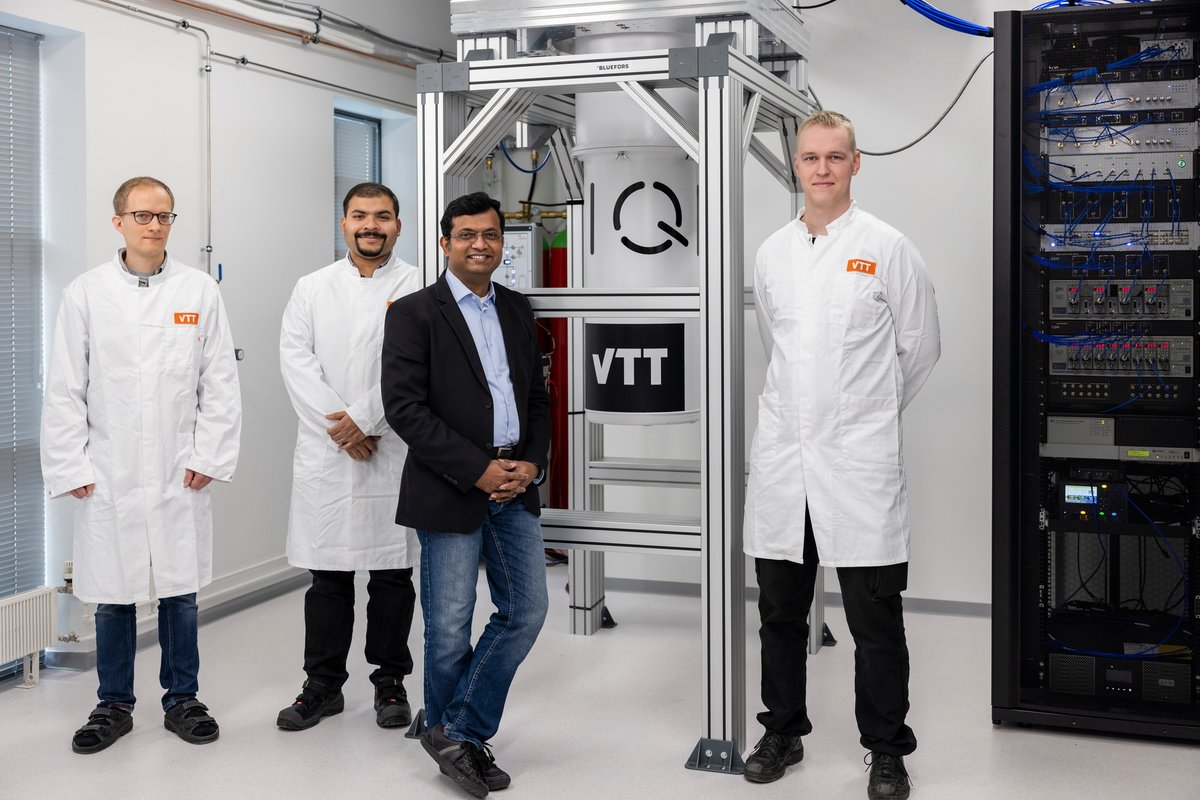 VTTFinland's tweet photo. ✨Finland's first 5-qubit quantum computer is now operational. 

VTT and @meetIQM took an important step closer to making quantum computers manufacturable, scalable and more accessible for the world 🚀 
#QuantumComputing

https://t.co/cgmhNfGJVG https://t.co/kMZDJNQnpk