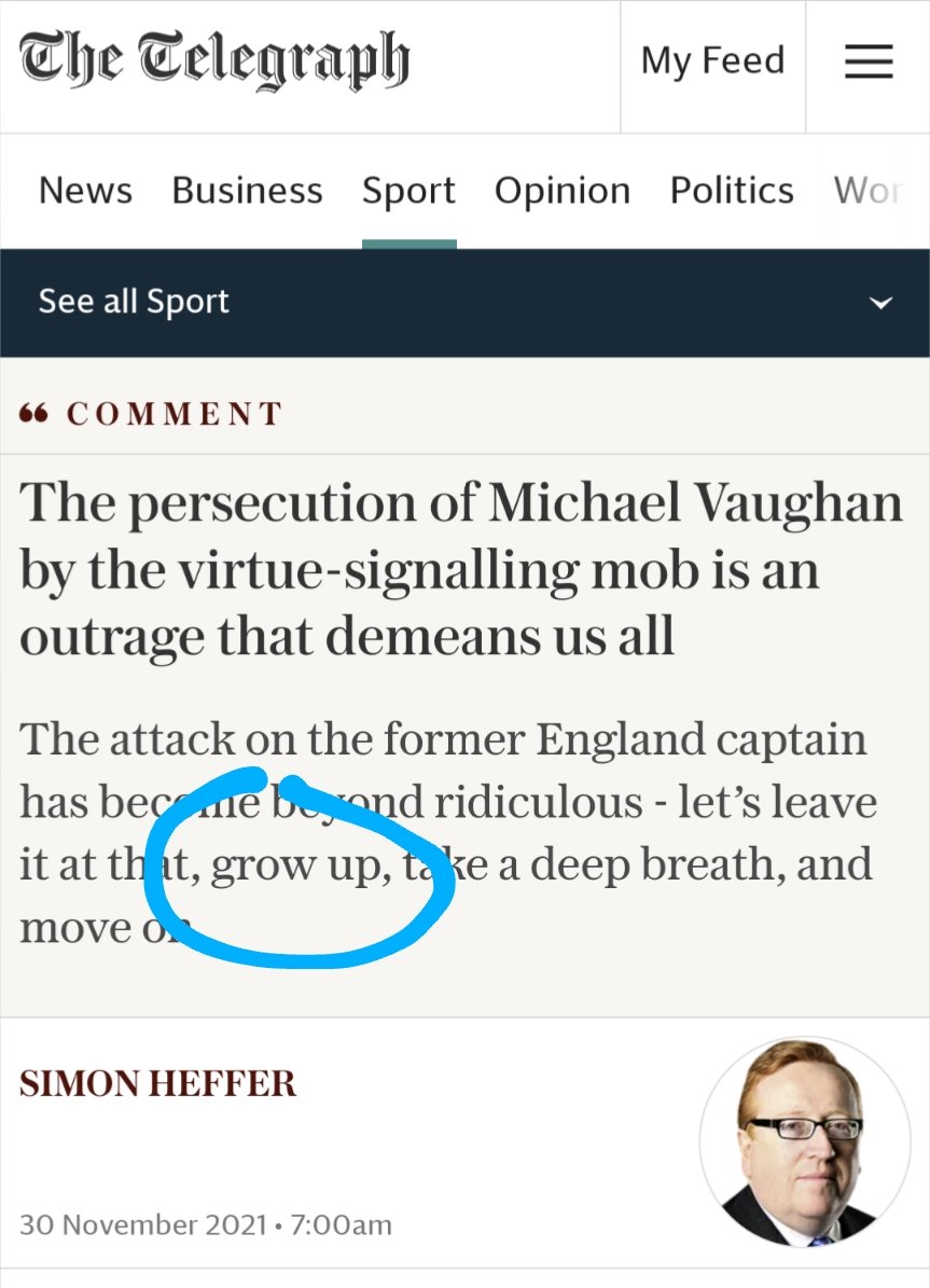 davecookcricket's tweet photo. @telecricket When your workmates defend you by telling victims of racism they just need to "grow up". #oppositeeffect https://t.co/3WSy2dbLzh