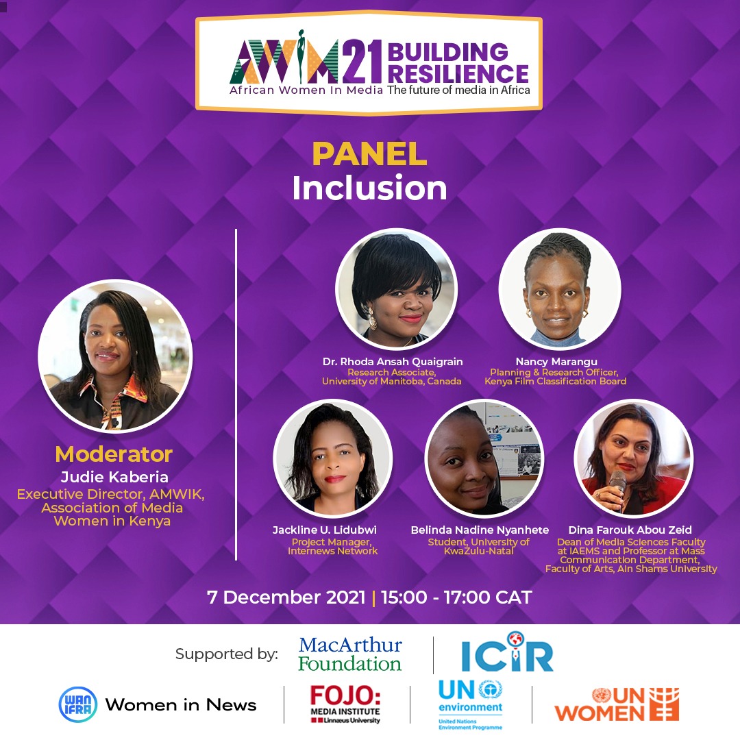Association of Media Women in Kenya (@amwik) on Twitter photo The panel will delve into the critical need to invest in and support efforts to develop and implement gender policies that ensure women journalists safety and inclusion in the workplace. <a href="/RealAWiM/">African Women in Media (AWiM)</a> <a href="/Audrey_Efua/">Rhoda Efua Quaigrain, PhD</a> <a href="/nancy_marangu/">Nancy Marangu</a> <a href="/Judiekaberia/">Judie Kaberia</a> #AWiM21. The panel will delve into the critical need to invest in and support efforts to develop and implement gender policies that ensure women journalists safety and inclusion in the workplace. <a href="/RealAWiM/">African Women in Media (AWiM)</a> <a href="/Audrey_Efua/">Rhoda Efua Quaigrain, PhD</a> <a href="/nancy_marangu/">Nancy Marangu</a> <a href="/Judiekaberia/">Judie Kaberia</a> #AWiM21.