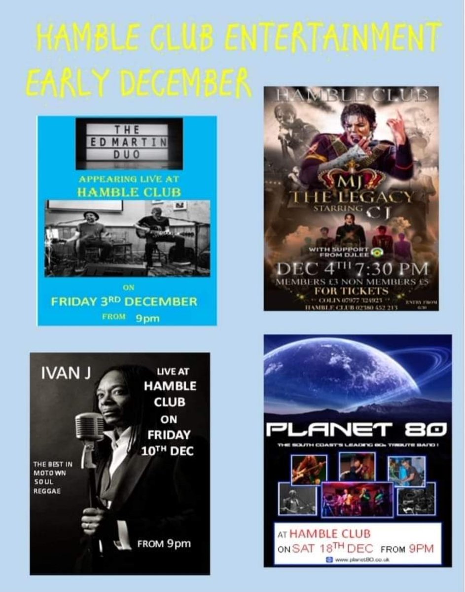 HambleClub's tweet photo. Fancy some live music this weekend.  Hamble Club is the place to be! https://t.co/pJGaXloMuc