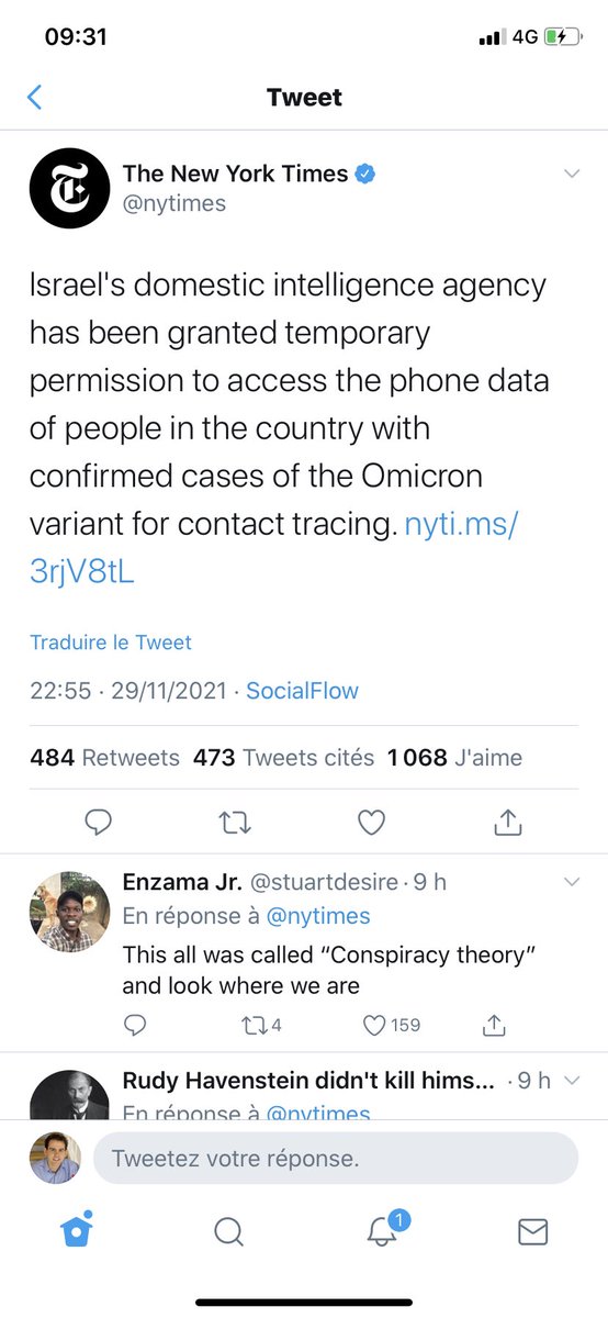 Le New York Times ou Israël diffusent des théories complotistes. J’espère que #Twitter va réagir à cela rapidement pour faire cesser cette diffusion de #FakeNews
